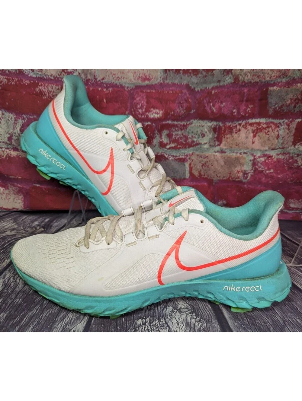 Nike React Infinity Pro Golf Shoes South Beach Koepka CT6620 Mens 12 WHITE TEAL